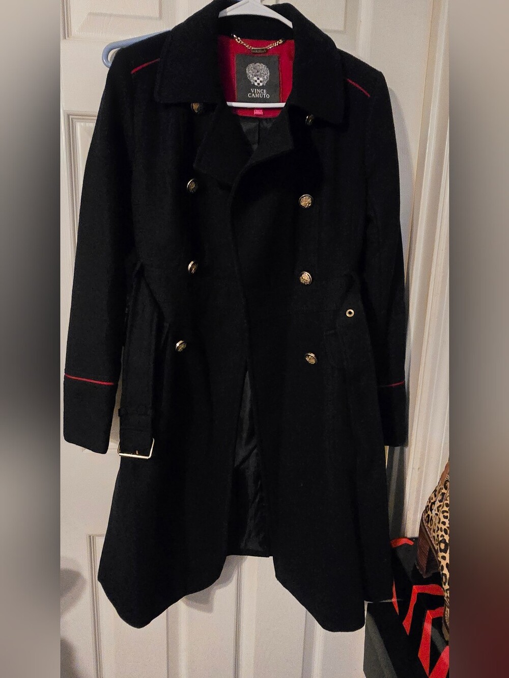 Vince Camuto Double-Breasted Military Wool Blend Coat – Women’s XS